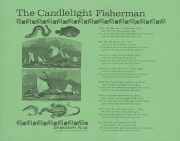 Item #63-0761 The Candlelight Fisherman. Broadsheet King, London 15 Mortimer Terrace, NW5.
