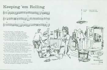 Item #63-0762 Keeping 'em Rolling. Broadsheet King, Ewan MacColl, London 15 Mortimer Terrace, NW5.
