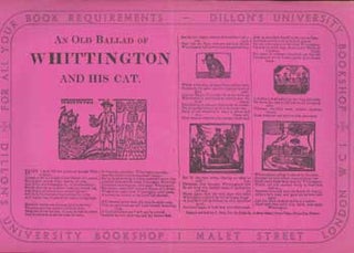 Item #63-0765 An Old Ballad of Whittington and His Cat. Dillon's University Bookshop, London