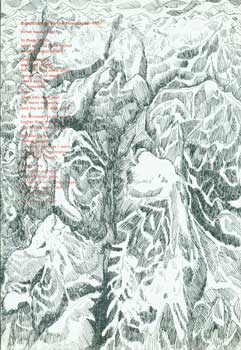 Item #63-0802 Supplication to the Himalayas, 1967. A Poem and a Sketch by Martin Booth and Richard Ballard, M. A. Martin Booth, Richard Ballard, art.