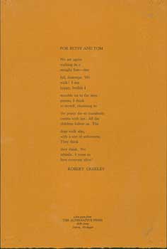 Item #63-0813 For Betsy And Tom. Robert Creeley
