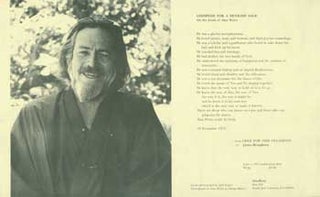 Item #63-0844 Godspeed For A Devilish Sage: On The Death of Alan Watts. From Odes For Odd...
