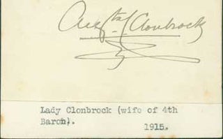 Item #63-0878 Signature of Augusta Caroline Crofton, Lady Clonbrook, pasted onto card with typed...