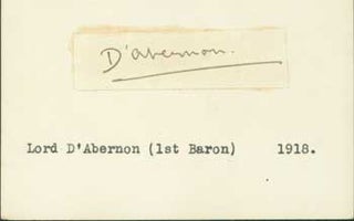 Item #63-0888 Signature of Edgar Vincent, 1st Baron D'Abernon of Esher, Surrey, pasted onto card...