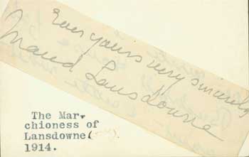 Maud Evelyn Petty-FitzMaurice (Hamilton), Marchioness of Lansdowne - Signature of Maud Evelyn Petty-Fitzmaurice (Hamilton), Marchioness of Lansdowne