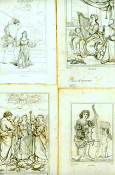 Item #63-1013 Musikwissen. Four Engravings depicting Ste. Cecile. Francois Mignard, Reveil,...