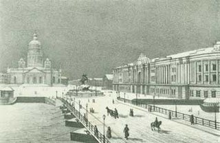 Item #63-1087 Vinterpalladset I St. Petersborg (Winter Palace in St. Petersburg). 19th Century...