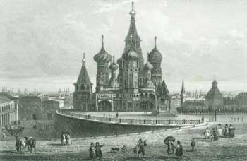 Item #63-1157 Moscou. Vue de la Basilique St. Basile. Adolphe Rouargue Del, Sc, engraver.