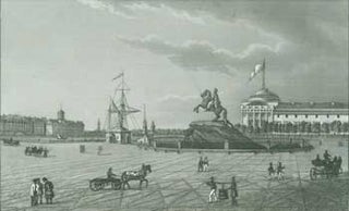 Item #63-1168 Monument Peter's I in Petersburg. 19th Century British Engraver