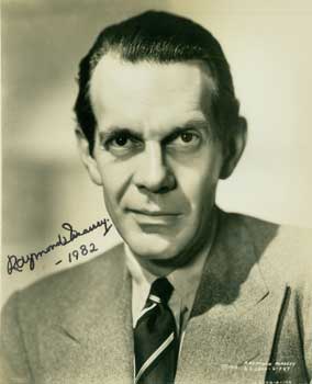 Item #63-1186 Publicity Photograph for United Artists, Signed & Dated by Raymond Massey. United Artists Corp., Raymond Massey.