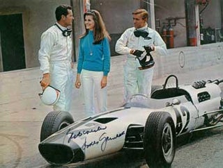 Item #63-1190 Publicity Photograph from the MGM film Grand Prix, Signed by James Garner. Girosign...