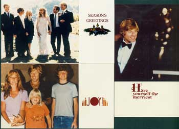 Robert Redford - Three Color Postcards of Robert Redford & Family, Celebrating the Holidays