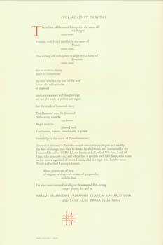 Item #63-1198 Spel Against Demons. Moe's Books, Cranium Press, Gary Snyder, Clifford Burke, John...