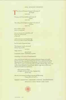 Item #63-1199 Spel Against Demons. Moe's Books, Cranium Press, Gary Snyder, Clifford Burke, John...