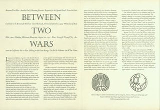Item #63-1534 Prospectus for Between Two Wars: Selected Poems Written Prior to the Second World...