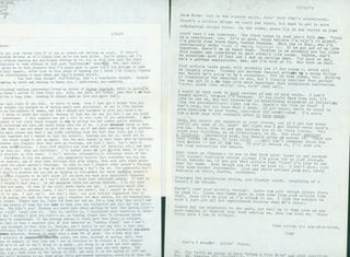 Item #63-1563 Two TLS James Cody to Norman Moser, October 22, 1974, & March 14, 1977. Norman...