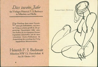 Item #63-1623 Das Zweite Jahr des Verlages Heinrich F.S. Bachmair in München und Berlin : am 20....