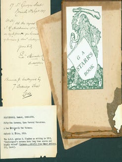 Item #63-1700 MSS letter signed by Edward Skinner, Bookseller, dated Sept 3rd, 1907, answering...