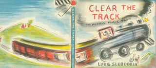 Item #63-1990 Dust Jacket only for Clear The Track for Michael's Magic Train. Louis Slobodkin