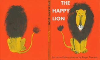 Item #63-1991 Dust Jacket only for The Happy Lion. Louise Fatio, Roger Duvoisin, illustr.