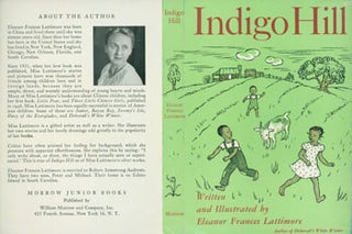 Item #63-1993 Dust Jacket only for Indigo Hill. Eleanor Frances Lattimore, author