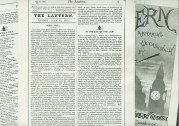 Item #63-2081 The Lantern. No. 2, July 15, 1874. Ambrose Bierce, Faustin, ill.