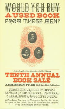 Item #63-2101 Would You Buy A Used Book From These Men? Tenth Annual Book Sale. Friends Of The...