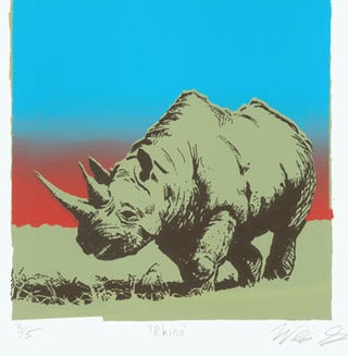 Item #63-2137 Rhino. Numbered 3 of 5. Signed by the Artist. Wesley Gibson