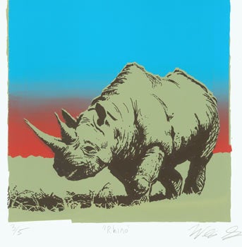 Item #63-2137 Rhino. Numbered 3 of 5. Signed by the Artist. Wesley Gibson.