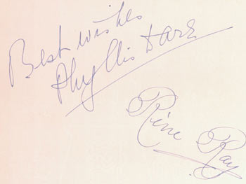 Rene Ray & Phyllis [Stark?] - Original Autographs by Rene Ray & Phyllis [Stark?]