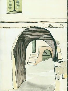 Item #63-2362 Naxos, '65 (Archway leading to stairs). Vesta Kirby