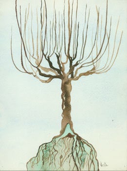 Item #63-2381 Untitled Watercolor. (Tree & Roots). Vesta Kirby