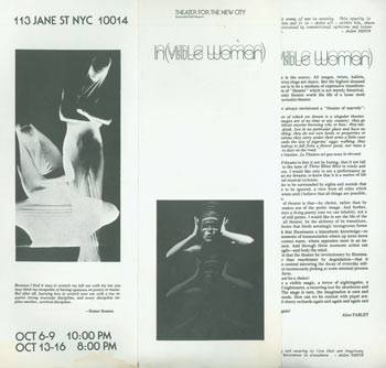 Alice Farley; Theater For the New City - Program for Invisible Woman. Surrealist Dance. October 1977