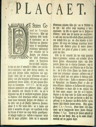 Item #63-2507 Placaet. De Staten Generael der Vereenighde Nederlanden. July 2, 1714. Paulus...