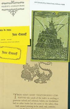 Item #63-2519 Collection of Finely-Printed items from Ilis Press. June Evanoff, Ilis Press, Moxon Chappel, CA Walnut Creek.