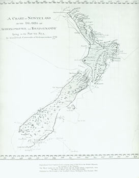 Item #63-2527 A Chart of Newzeland or the islands of Aeheinomouwe and Tovypoenammu lying in the...