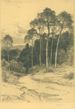 Item #63-2531 (Thames Valley Landscape, Stream Flowing Through Forest). RSA John Fullwood, 1854 -...