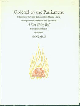 Item #63-2546 Ordered By the Parliament A Resolution of the British Parliament dated February 1,...