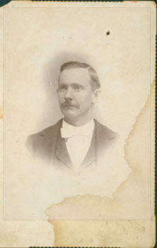 Item #63-2605 Photograph of Moustached Man wearing white bowtie. 19th Century Photographer