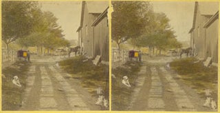 Item #63-2623 Two Hand-Tinted Black and White Photographs, or Stereograph. 19th Century Photographer