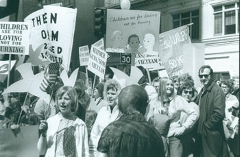 Item #63-2657 Photograph of Anti-Vietnam War Protest. Robert Johnson, Photographer.
