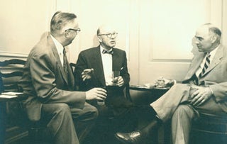 Item #63-2674 Photographic print of three men [including Arthur Meier Schlesinger Sr.?] seated....
