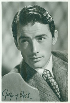 Item #63-2679 Gregory Peck. Print of a signed photograph (not an original autograph). 20th...