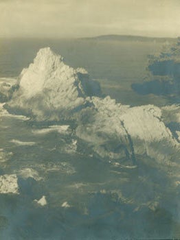 Item #63-2749 Black and White Photograph, rugged coastline (Point Lobos, California?). 20th...