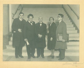 Item #63-2753 Black and White Photograph of Manuel de Falla with Arthur Honegger, Pilar Cruz &...