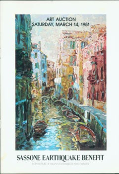 Item #63-2787 Sassone Earthquake Benefit For Victims of Italy's November 23, 1980 Disaster. Art...