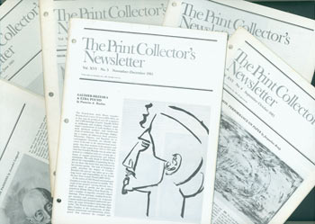 Item #63-2841 The Print Collector's Newsletter. Volume XVI, Complete 6 Issue Run, Bimonthly, March 1985 through February 1986. Jacqueline Brody.