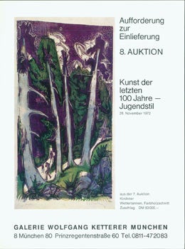 Item #63-2867 Aufforderung Zur Einlieferung 8. Auktion. Kunst der letzten 100 Jahre - Jugendstil....