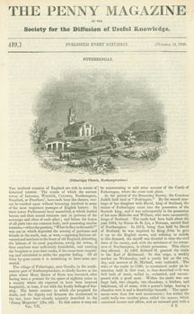 Item #63-2974 Fotheringay. October 13, 1838. Penny Magazine of the Diffusion of Useful Knowledge