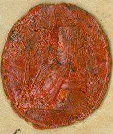 Item #63-2995 Stamped Wax Seal for Frederick Augustus I of Saxony (1750 - 1827). Frederick Augustus I. of Saxony.